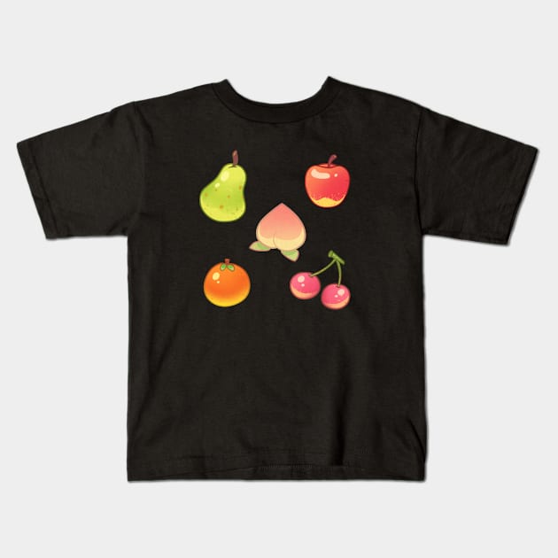 Cute Fruits Kids T-Shirt by Catbumsy